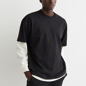 T-shirt Oversize Uni à Épaules Tombantes Style Streetwear en Coton Lourd 100% – Fabricant de T-shirts Vides pour l'Été - Product Image 3