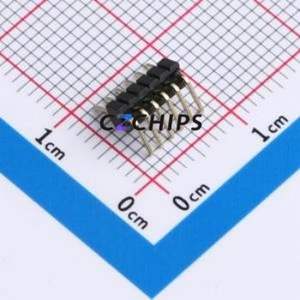 1271WR-6P Pin Header Bent Lead Through Hole,P=1.27mm Connector 1x6P 1.27mm Pin Header Right Angle Insert - Product Image 2