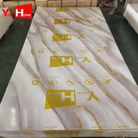 Panneaux muraux décoratifs en plastique de feuille de marbre de PVC de panneau UV complet du grain 1220mm * 2440mm