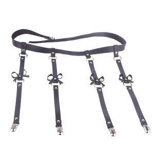 Custom Bondage cinture in vita per le donne reggicalze in pelle regolabile <span class=keywords><strong>con</strong></span> Design Sexy <span class=keywords><strong>con</strong></span> fiocco di fabbrica diretta Vixen calza clip - Product Image 4