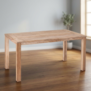 Mesa de Comedor de Lujo Moderna, Rectangular, de Madera de Teca Reciclada, Ecológica, Impermeable, Duradera, Extensible, para 6 Personas - Product Image 4