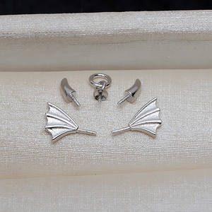 S925 Silver Baroque a Piao Xiang Pendant Versatile DIY Little Devil Alien Pearl Empty <b>Tray</b> 3935 <b>Jewelry</b> Findings & Components - Product Image 2