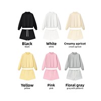 Ensemble sweat-shirt et short en molleton style dopamine, col montant, coupe oversize, 350 GSM, épais, streetwear, pour femme