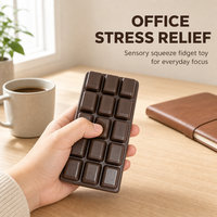 Jouet Squishy Chocolat à Remontée Lente, Fidget Doux en Forme de Bonbon Dessert, Jouet Sensoriel Anti-Stress à Presser, Cadeau de Fête et Décoration de Bureau