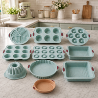 Moule à muffins rond en silicone 6 cavités avec cadre métallique renforcé et doubles poignées 30x16x4cm