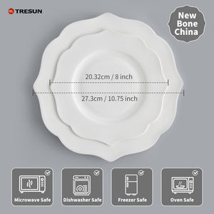 Porcelana fina New Bone China Irregular Blanco Porcelana personalizada Platos de comida de cerámica Platos para restaurante en casa - Product Image 2