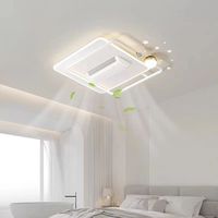 Kipas Angin LED Modern Tanpa Baling-Baling, Remote Control, Tiga Warna, Angin Kencang, Anti Kedip, Lampu Kipas untuk Ruang Tamu, Kamar Tidur, Ruang Makan