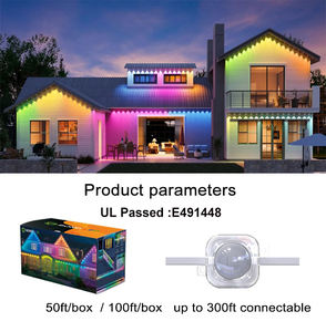 Iluminación <span class=keywords><strong>LED</strong></span> <span class=keywords><strong>RGBIC</strong></span> de Exterior Impermeable para Instalación DIY, Guirnalda de Luces Navideñas para Decoración Arquitectónica - Product Image 5