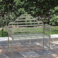 2026 multifonctionnel vert rustique mémorial jardin cimetière robuste recyclé indonésien fer papillon banc de jardin avec Parasol