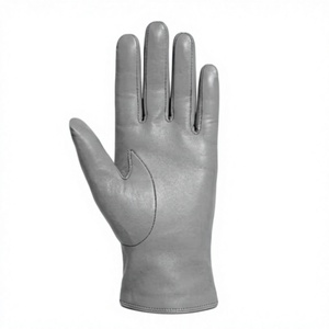 Guantes térmicos sin forro para uso diario en invierno, guantes grises de moda para mujer, guantes de cuero para uso en exteriores, guantes de moda con costuras altas y transpirables - Product Image 3