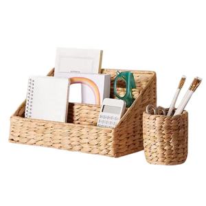 Wholesale Rectangle Bohemian Water Hyacinth <b>Desk</b> <b>Organizers</b> Office <b>Organizer</b> Home Decor Handicraft From Vietnam - Product Image 3