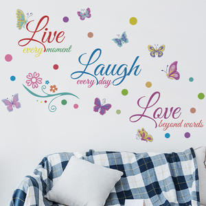 Kleurrijke 3d Pvc Live Lach Liefde Zelfklevende Familie Muursticks Citaten - Product Image 5