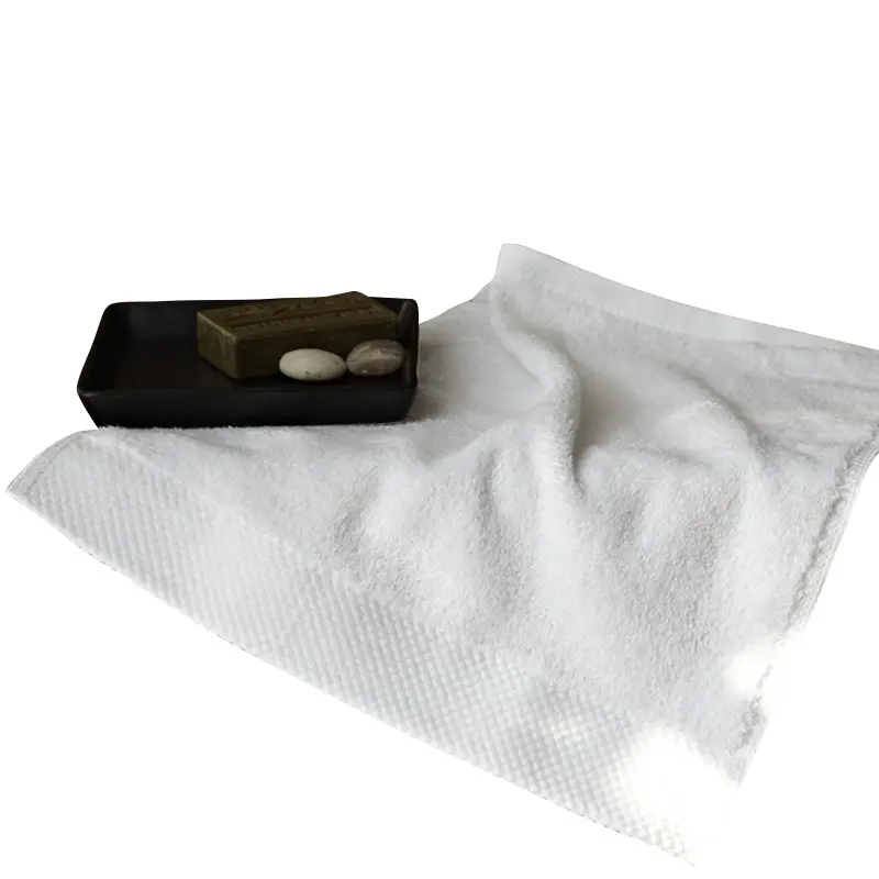 Luxus weiß individuelles Logo saugfähige Handtücher Baumwolle Gesicht Handbad Handtuch-Set