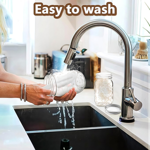 500ml 16oz Vòng thủy tinh đóng hộp thực phẩm lưu trữ Jar nhà bếp mứt Mason lọ thủy tinh niêm phong Đóng hộp kín Jar với kim loại vít nắp - Product Image 6