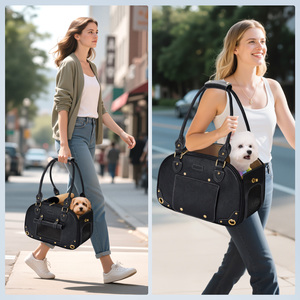 Maßgefertigte Faltbare Wasserdichte Premium PU-Leder Haustier-Tragetasche für Katzen und Kleine Hunde - Product Image 6