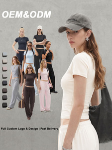 Nouvelle Collection Printemps-Été – T-shirt Court Slim à Col Carré et Manches Courtes Ultra-Extensible pour Femme – Haut Décontracté Quotidien - Product Image 2