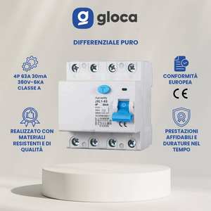 Disjoncteur différentiel Gloca Rccb 4P 30mA 380V 6kA Classe A 63A pour les foyers - Product Image 2