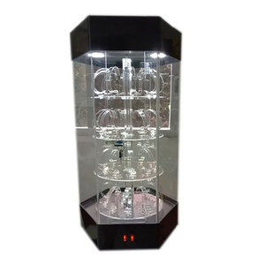 Acrylic LED Lockable Watch <strong>Display</strong> <strong>Case</strong> Cosmetic Jewelry Rotating <strong>Display</strong> Cabinet For Retail - Product Image 5