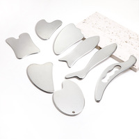 Outil Gua Sha en acier inoxydable 304, forme poisson, planche de massage facial, forme oiseau, couteau de relaxation musculaire, massage visage et yeux, Guasha ODM
