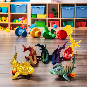 Sáng Tạo 3D In Unisex Cá Mập Đồ Chơi Xương Gnawed Đa-Khớp Mô Hình Cho Trẻ Em Của Giáo Dục Quà Tặng Trang Trí Mới Lạ Gag Đồ Chơi - Product Image 2