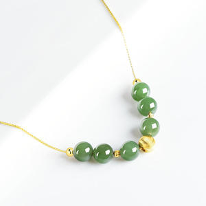 Pendentif en jade naturel de Hotan, incrustation en argent S925, accessoires féminins simples et élégants, avec certificat d'expertise D871 - Product Image 3