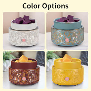 Diffuseur de parfum électrique sans flamme en céramique à motif feuille de cèdre, chauffe-<span class=keywords><strong>cire</strong></span>, brûleur d'arômes, décoration d'intérieur, cadeau fête des Mères - Product Image 6