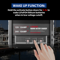 Chargeur de batterie intelligent pour moteur de pêche à la traîne multi-banques 12V/24V/36V, étanche IP67, pour usage marin