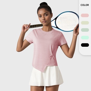 Camiseta Corta de Manga Corta para <span class=keywords><strong>Mujer</strong></span>, 100% Algodón, Secado Rápido, Transpirable, Ecológica, para Verano, Deportes al Aire Libre, Yoga - Product Image 1