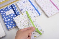 Carnet A6 2026 imprimé motifs floraux créatifs, couverture rigide en PU, reliure cousue, avec élastique, idéal pour affaires, étudiants, cadeaux et voyages