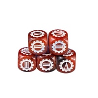 Dés de jeu de 16mm dés colorés personnalisés dés en résine avec logo gravé pour jeux de société de divertissement