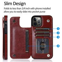 Étui portefeuille en cuir PU de haute qualité avec support et porte-cartes pour iPhone 17, 17 Pro, 17 Pro Max, 16 Pro Max