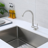 Robinet de cuisine domestique rotatif et pliable à ouverture intérieure, avec purificateur d'eau intégré, valve en céramique, eau froide uniquement, poignée unique