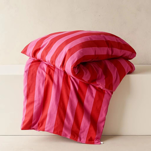Ensemble <span class=keywords><strong>de</strong></span> literie en coton pur respirant, rayures rouges et roses avec intérieur <span class=keywords><strong>vert</strong></span>, nouveau design, ensemble <span class=keywords><strong>de</strong></span> housse <span class=keywords><strong>de</strong></span> couette en coton - Product Image 1