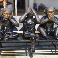 Escultura de Mono de Bronce de Tamaño Real MILY, Decoración Fundida en Cobre y Latón