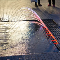 Fontaine musicale dansante en acier inoxydable de luxe au design moderne DEWY, garantie 3 ans pour la décoration extérieure de jardin et commerciale