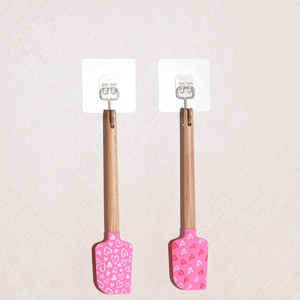 Tim In <span class=keywords><strong>Silicone</strong></span> <span class=keywords><strong>Scraper</strong></span> Tay Cầm Bằng Gỗ Chịu Nhiệt Thìa Không Dính Đồ Nấu Nướng An Toàn Đồ Dùng Cho Baking <span class=keywords><strong>Pastry</strong></span> BPA Miễn Phí - Product Image 5