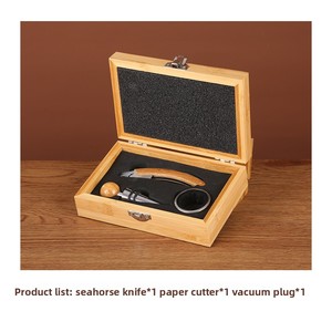 Coffret cadeau d'accessoires pour le vin avec <span class=keywords><strong>ouvre</strong></span>-bouteille <span class=keywords><strong>manuel</strong></span>, <span class=keywords><strong>boîte</strong></span> à vin en bambou, comprenant un tire-bouchon, un bouchon de bouteille, un bouchon en liège - Product Image 4