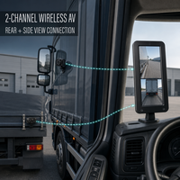 Rétroviseur électronique intelligent 12,3 pouces avec double caméra 1080P, vision nocturne BSD, WDR, DVR, enregistrement SD, étanche, écran partagé pour camion