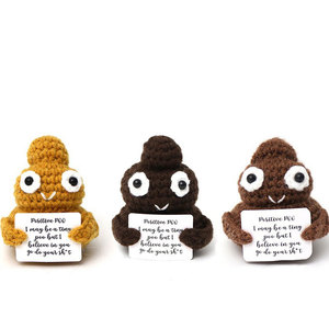 Poupées en coton tricoté en forme de caca, abeilles et petits dinosaures de dessin animé, ornements de bureau, petits articles 14+ Fast NC3508 CN - Product Image 2