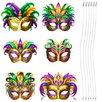 Masques en papier de carnaval brésilien transfrontalier - Imprimés UV, écologiques et réutilisables pour festivals, spectacles de danse et fêtes - Vente en gros