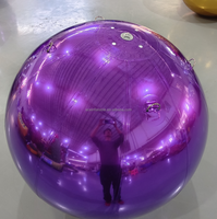 Décoration d'événement PVC sphère flottante argent boule de miroir gonflable irisé Disco ballons métalliques géants gonflables brillants