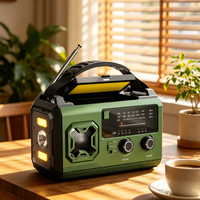Radio Meteorológica AM/FM con Manivela Solar, Linterna, Batería de 20000mAh, Salida de 5V2A, 38 Horas de Reproducción, Fuente de Alimentación Portátil