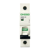 Mini Interruptor Automático para Sistema Solar Fotovoltaico 1P DC 32A 63A Material PA66 500Vdc 1000V Voltaje Nominal Protección LSI 6kA Riel