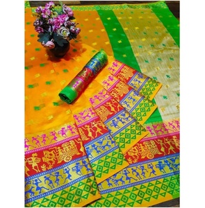 Nouveau choisi fête porter Art soie Saree avec chemisier pièce femmes indiennes portent Sari pas cher bas prix en gros Surat vêtements - Product Image 2