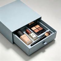 Boîte cadeau écologique recyclable haut de gamme, résistante aux chocs, légère, avec tiroir coulissant et doublure en mousse pour ensemble de maquillage