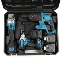Kit combiné d'outils électriques sans fil 3-en-1, meuleuse d'angle sans balais, marteau perforateur et clé à chocs 300N