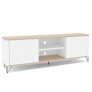 Mueble para TV de 2 Puertas Estilo Moderno CARTAGENA, Madera para Sala de Estar, Aglomerado, Color Legno Salinas/Blanco, Diseño Brasileño, Fácil de Ensamblar - Product Image 3