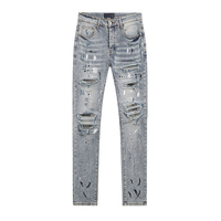 AM Brand Warehouse Wholesale Jeans Men Rock Revival Jeans Men's Slim Leg Jeans Paint for Men