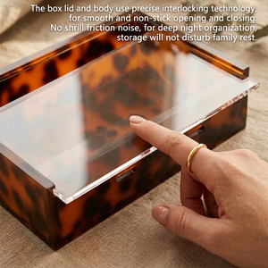 Estuche de Almacenamiento de Acrílico Transparente con Patrón de Concha de Tortuga para Fichas de Mahjong Americano, con Patas Metálicas Plegables para 4 Jugadores - Product Image 3