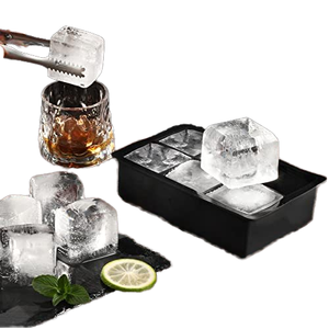 Moule à glaçons carrés sans BPA, 6 cavités, en silicone, pour glaçons sphériques et cubes de glace, pour un rangement et un démoulage faciles - Product Image 5